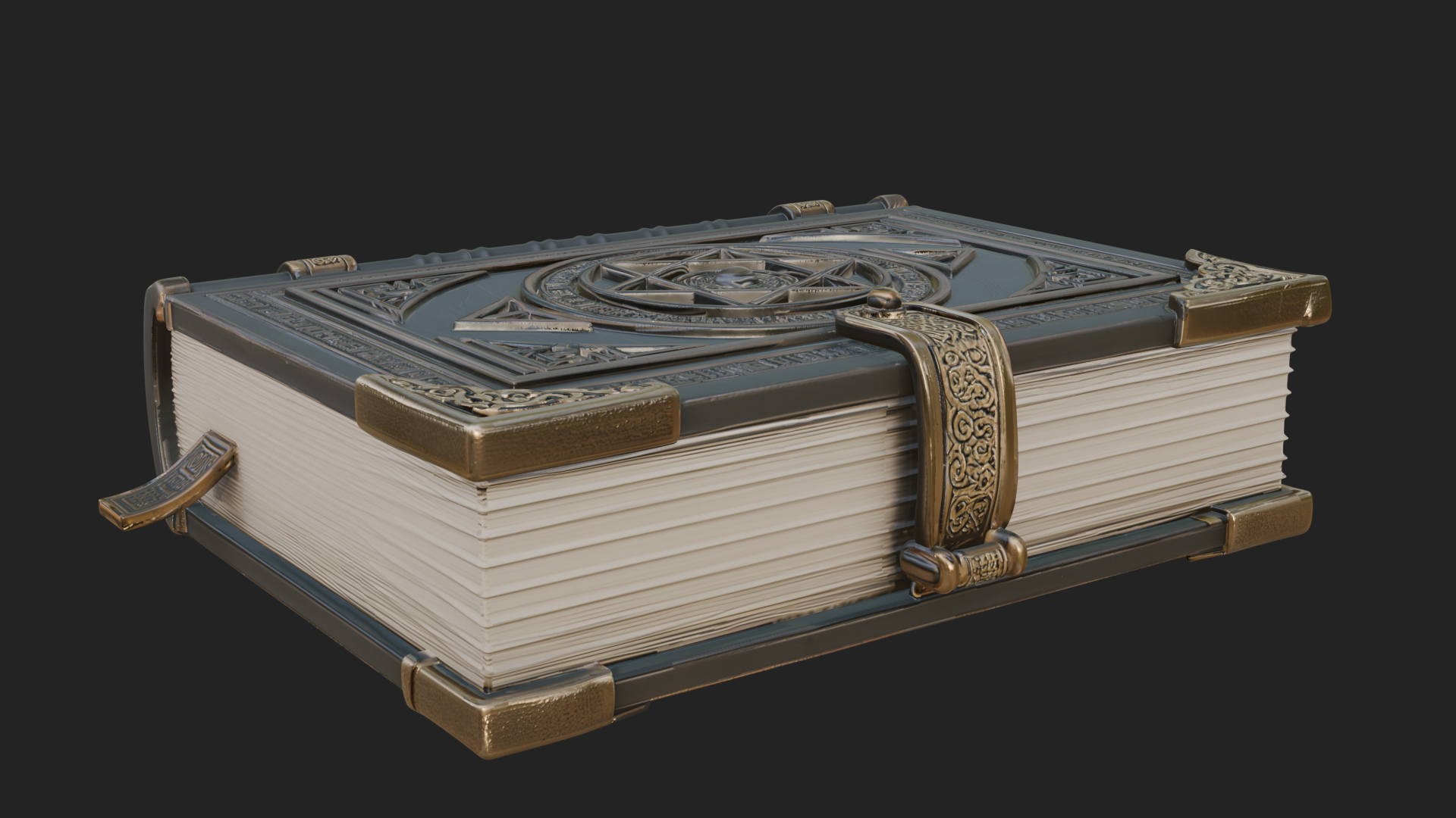 Clasped Arcane Spell Book Model Design 1 3D Print Model 3D Model