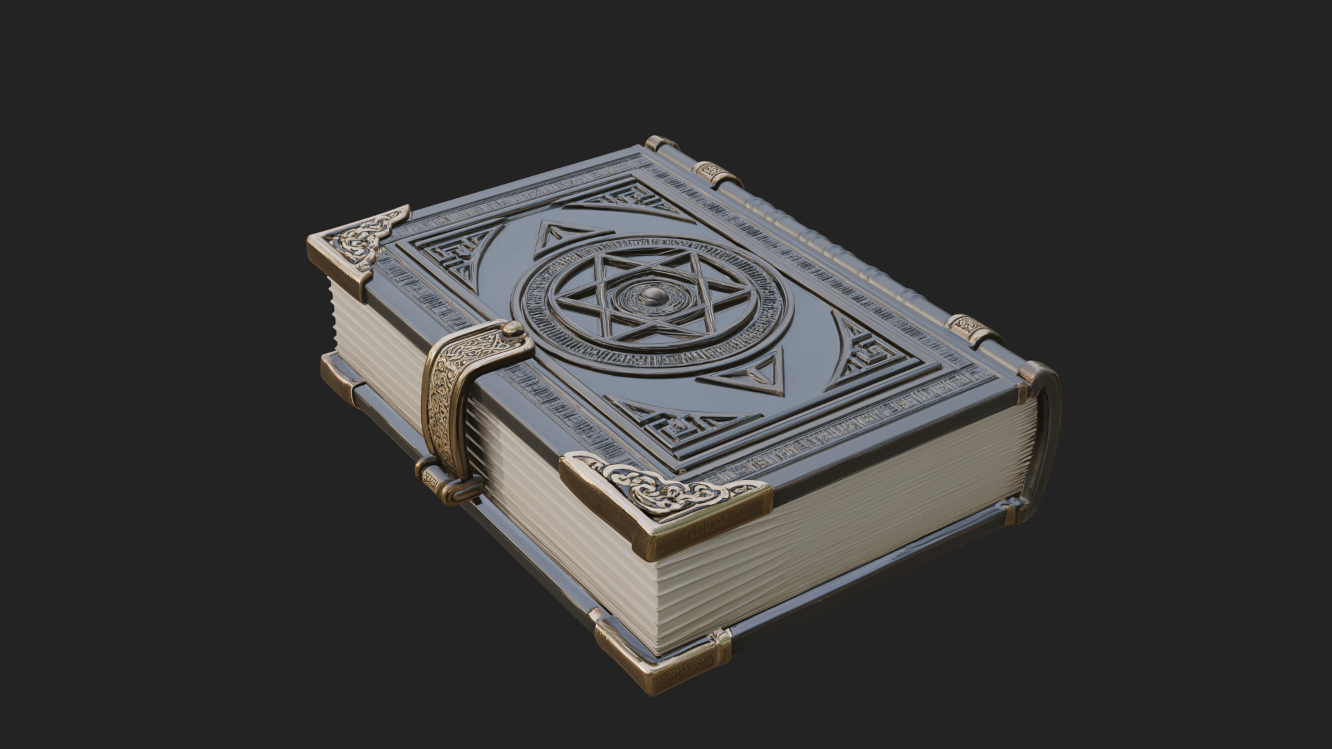 Clasped Arcane Spell Book Model Design 1 3D Print Model 3D Model