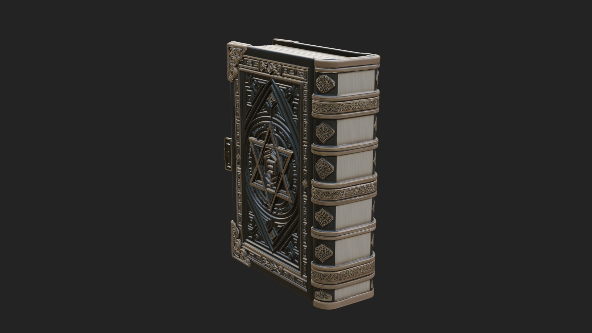 Clasped Arcane Spell Book Model Design 2 3D Print Model 3D Model