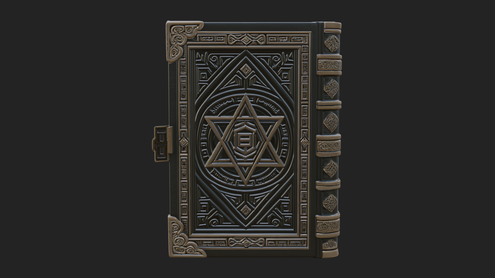 Clasped Arcane Spell Book Model Design 2 3D Print Model 3D Model