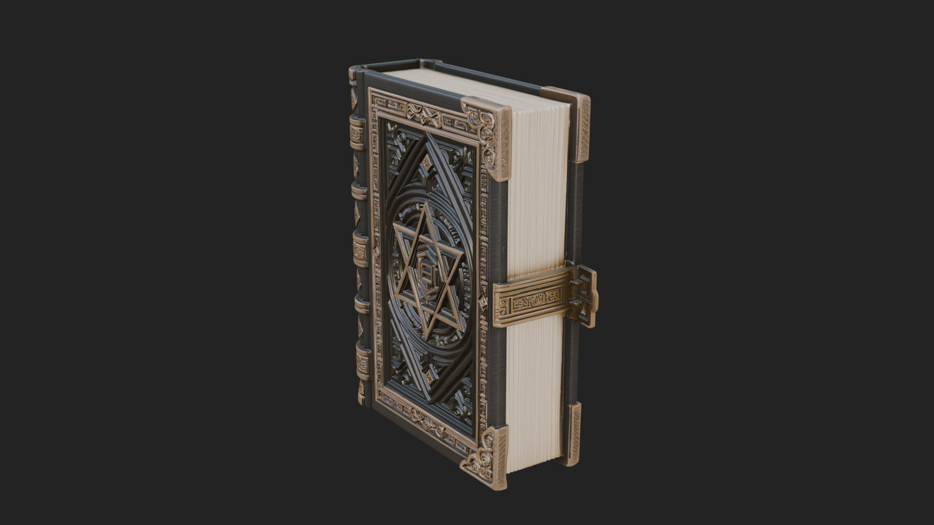 Clasped Arcane Spell Book Model Design 2 3D Print Model 3D Model