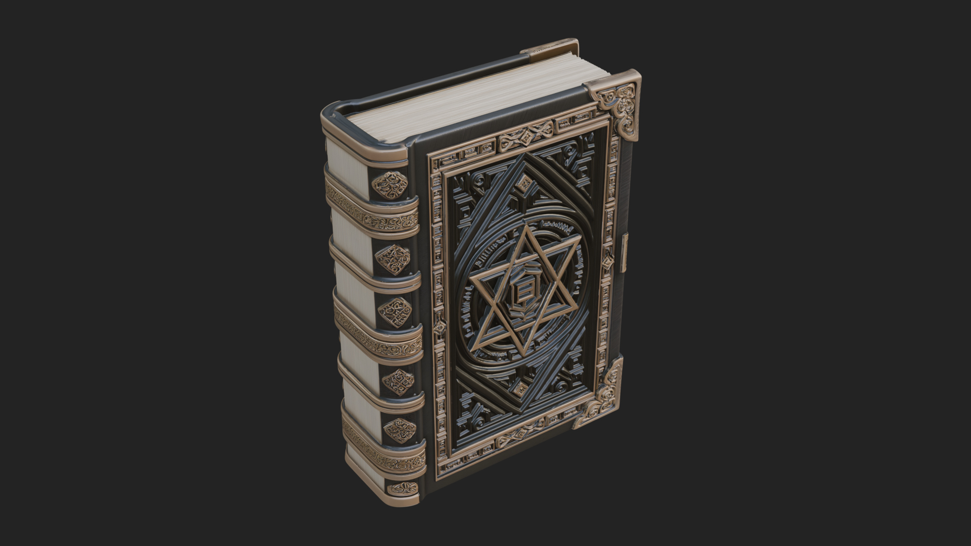 Clasped Arcane Spell Book Model Design 2 3D Print Model 3D Model