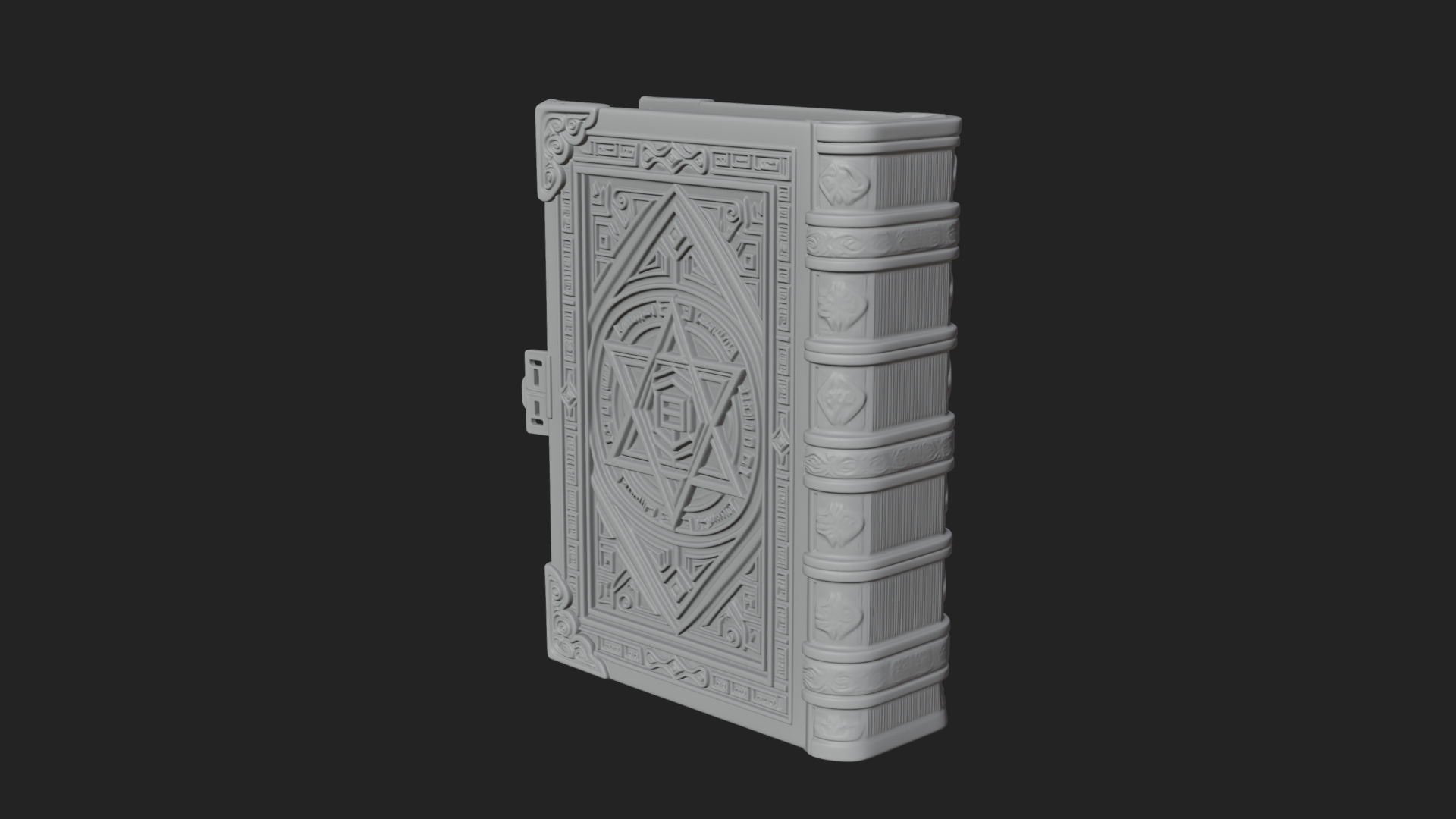 Clasped Arcane Spell Book Model Design 2 3D Print Model 3D Model