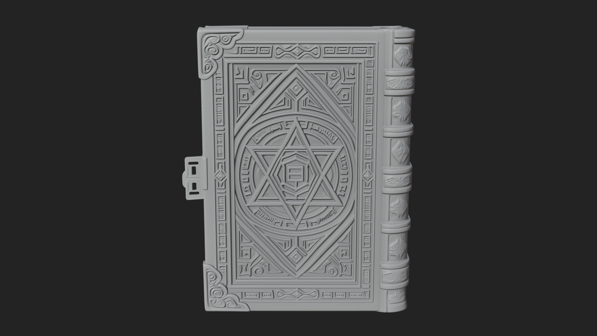 Clasped Arcane Spell Book Model Design 2 3D Print Model 3D Model