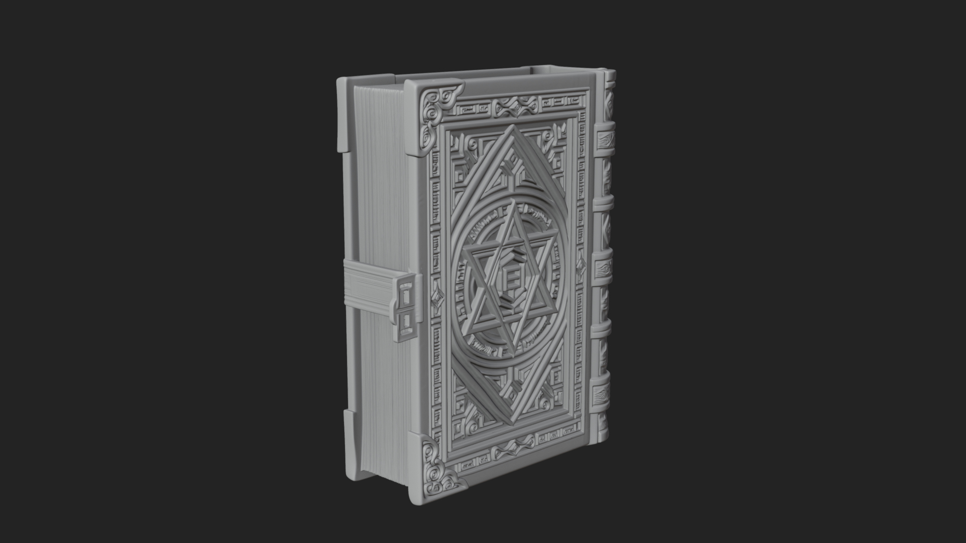 Clasped Arcane Spell Book Model Design 2 3D Print Model 3D Model