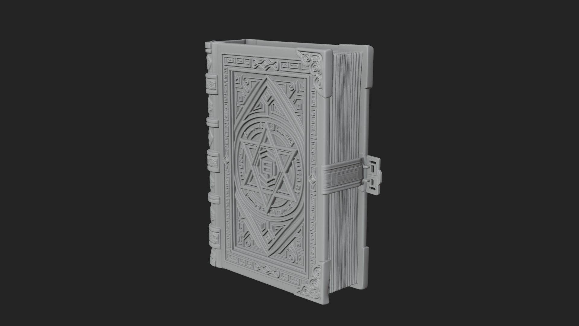 Clasped Arcane Spell Book Model Design 2 3D Print Model 3D Model
