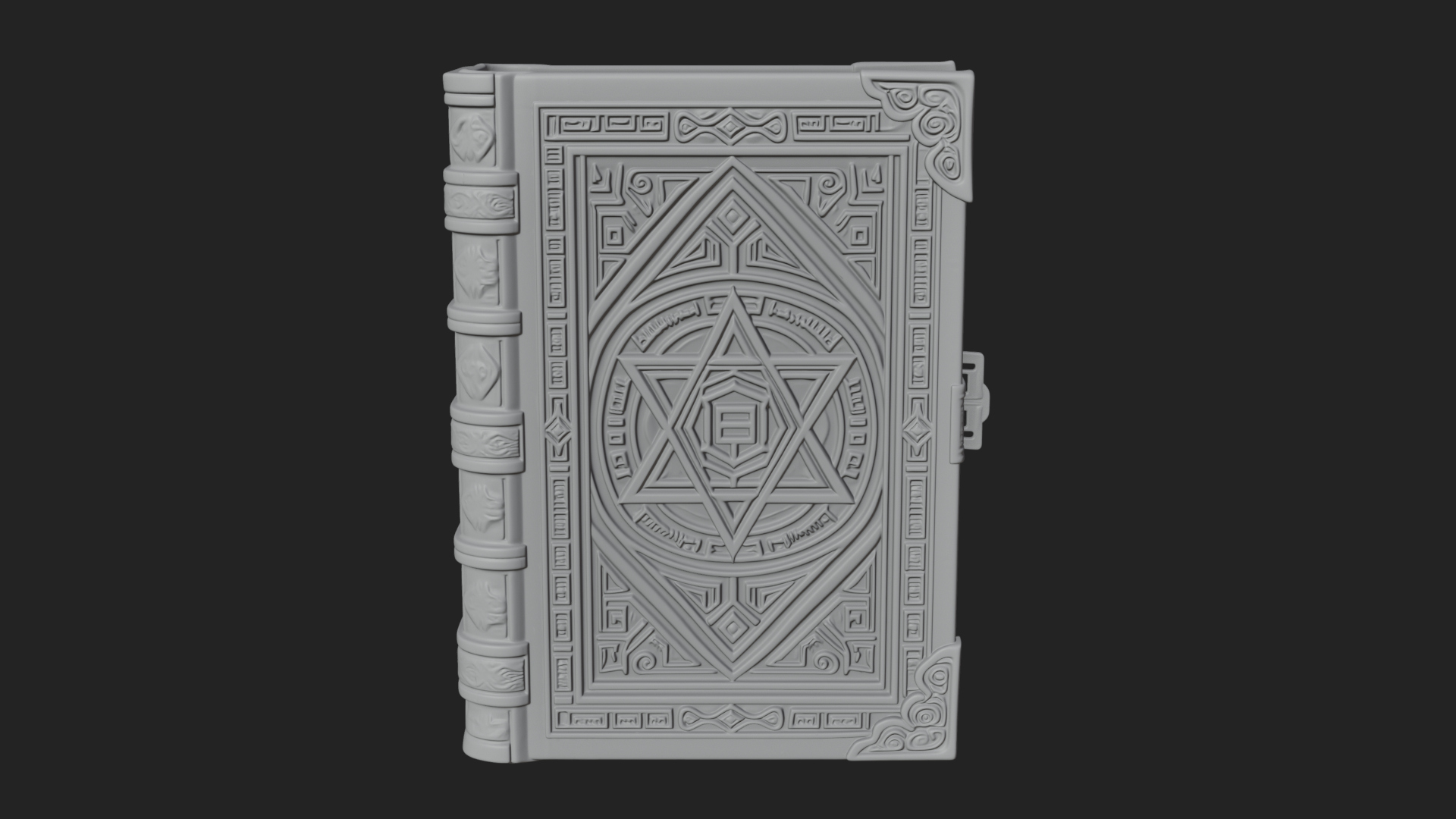 Clasped Arcane Spell Book Model Design 2 3D Print Model 3D Model
