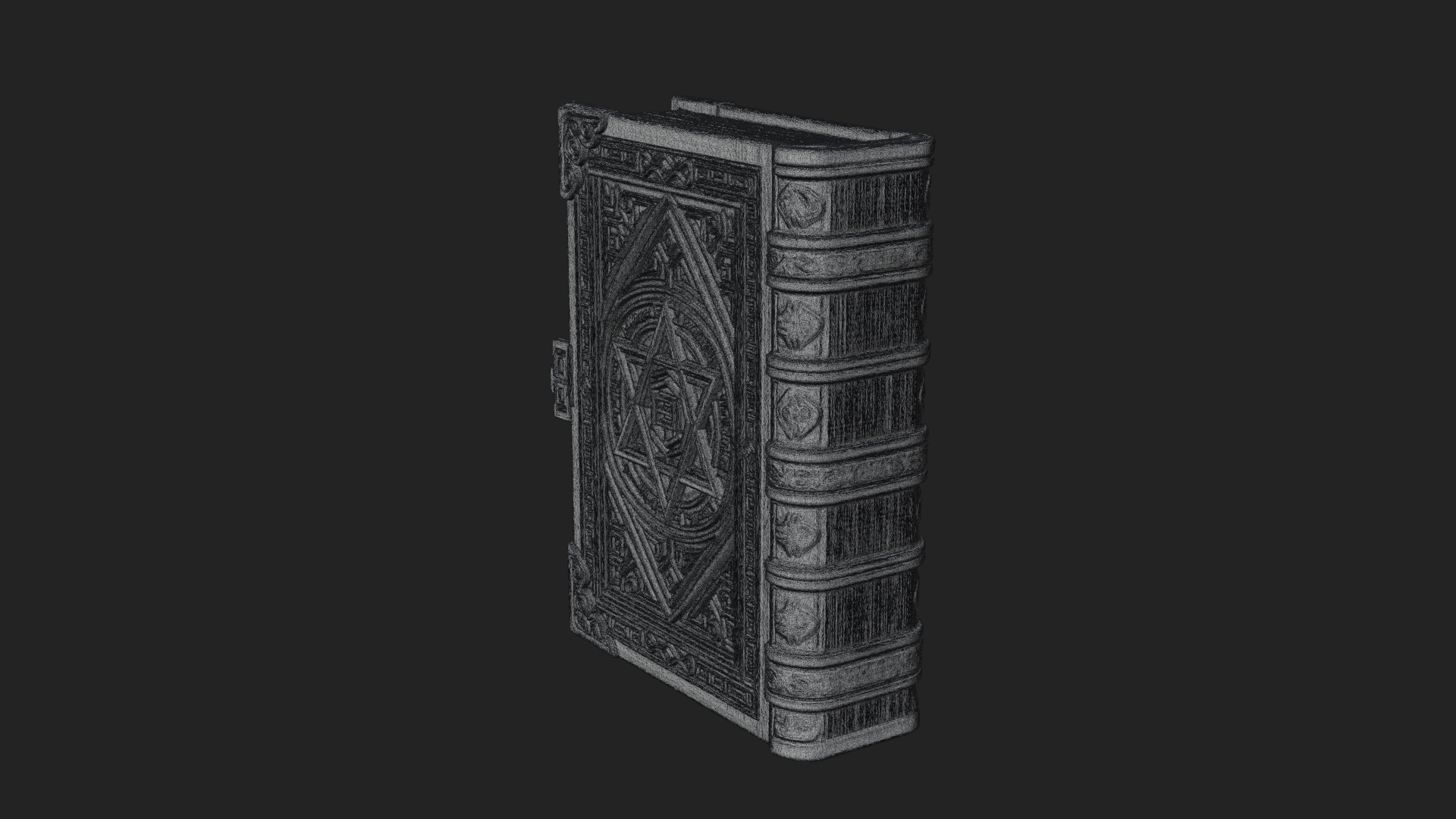 Clasped Arcane Spell Book Model Design 2 3D Print Model 3D Model