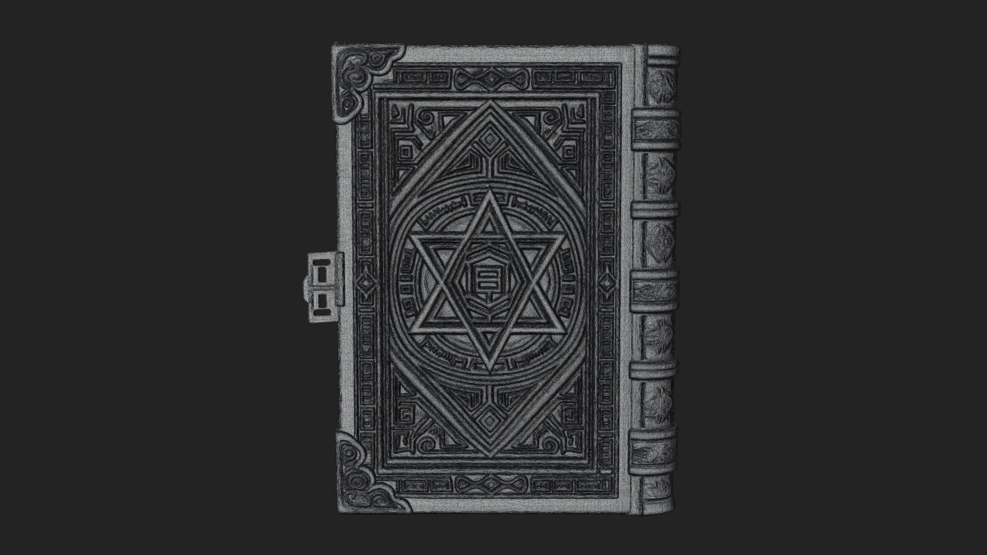 Clasped Arcane Spell Book Model Design 2 3D Print Model 3D Model