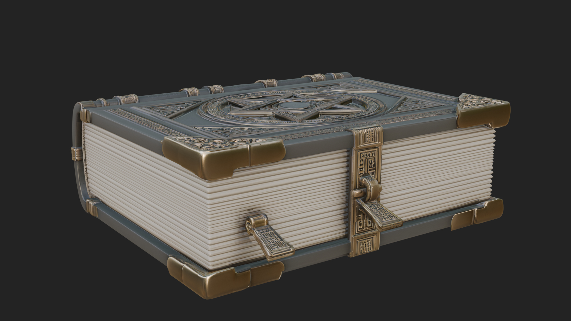 Clasped Arcane Spell Book Model Design 3 3D Print Model 3D Model