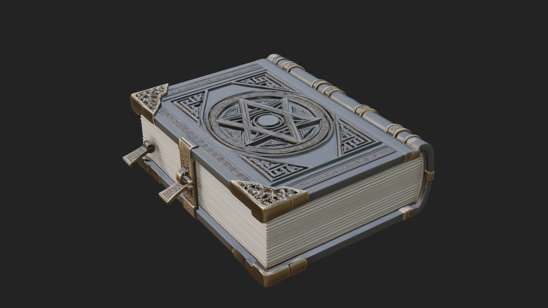 Clasped Arcane Spell Book Model Design 3 3D Print Model 3D Model