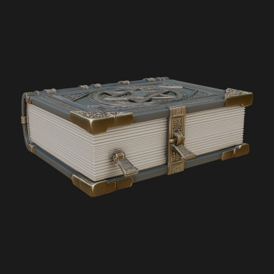 Clasped Arcane Spell Book Model Design 3 3D Print Model