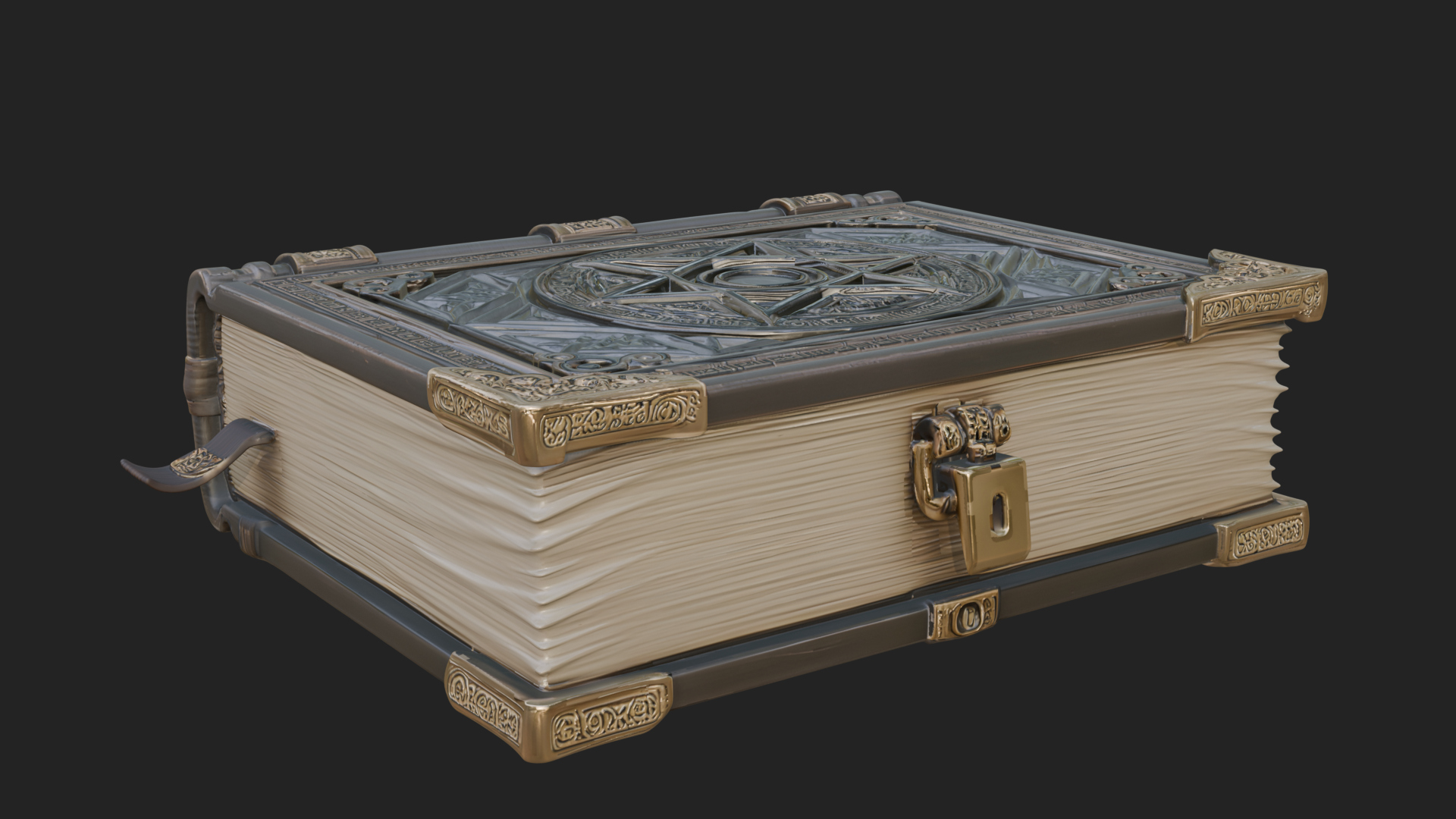 Clasped Arcane Spell Book Model Design 4 3D Print Model 3D Model
