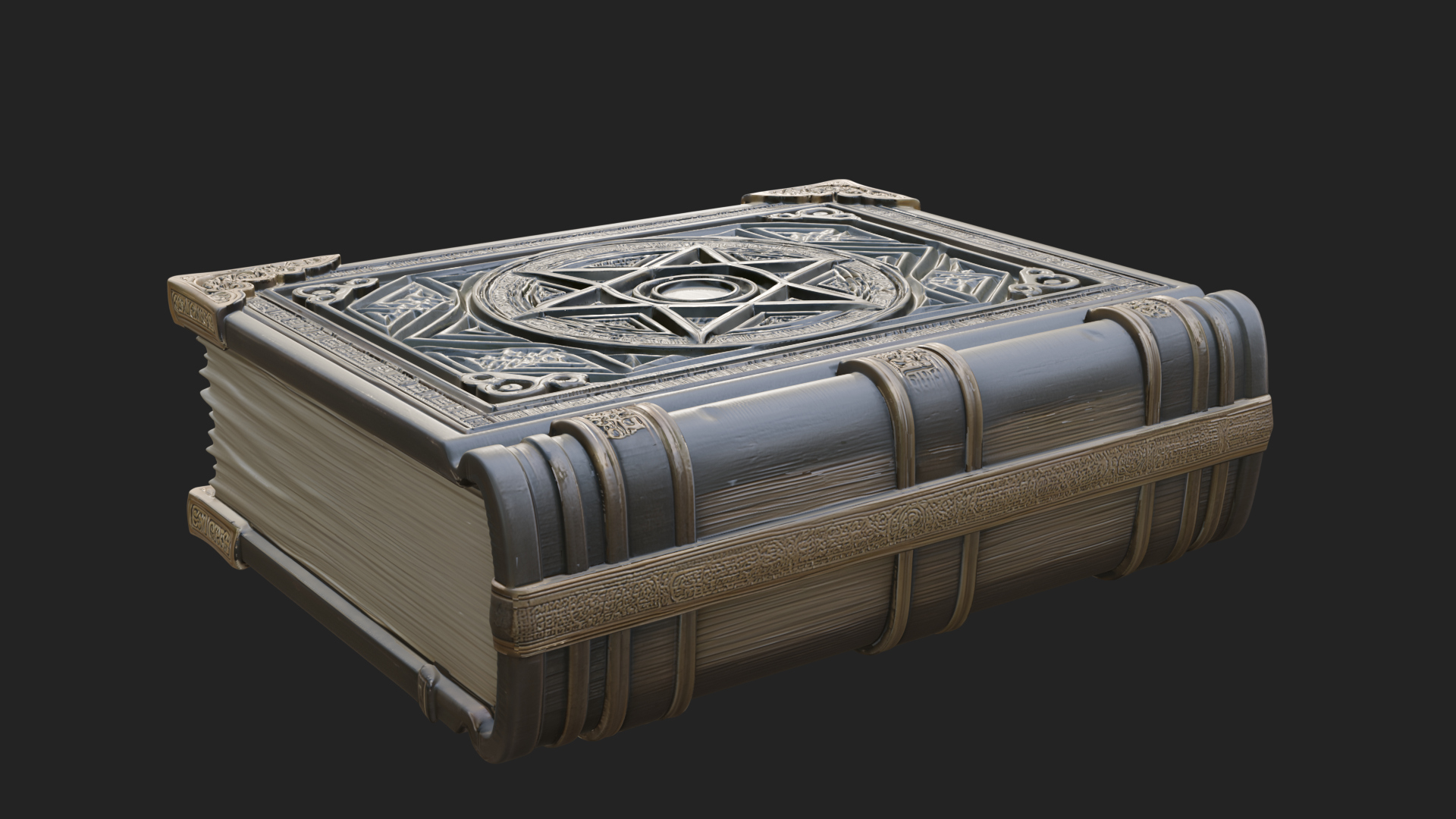 Clasped Arcane Spell Book Model Design 4 3D Print Model 3D Model