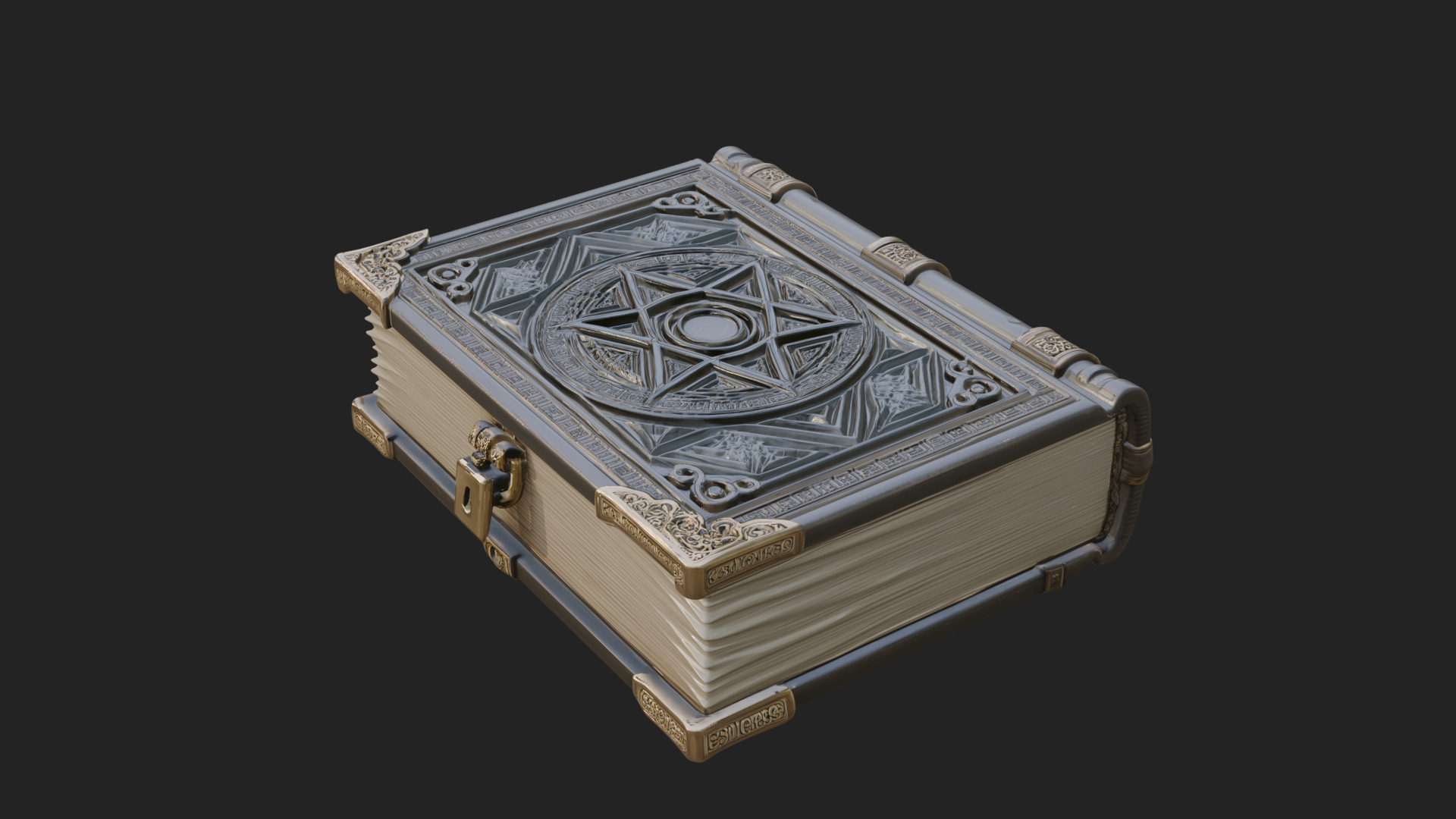 Clasped Arcane Spell Book Model Design 4 3D Print Model 3D Model