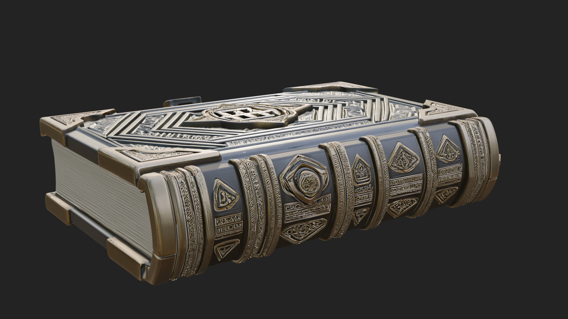 Clasped Arcane Spell Book Model Design 5 3D Print Model 3D Model