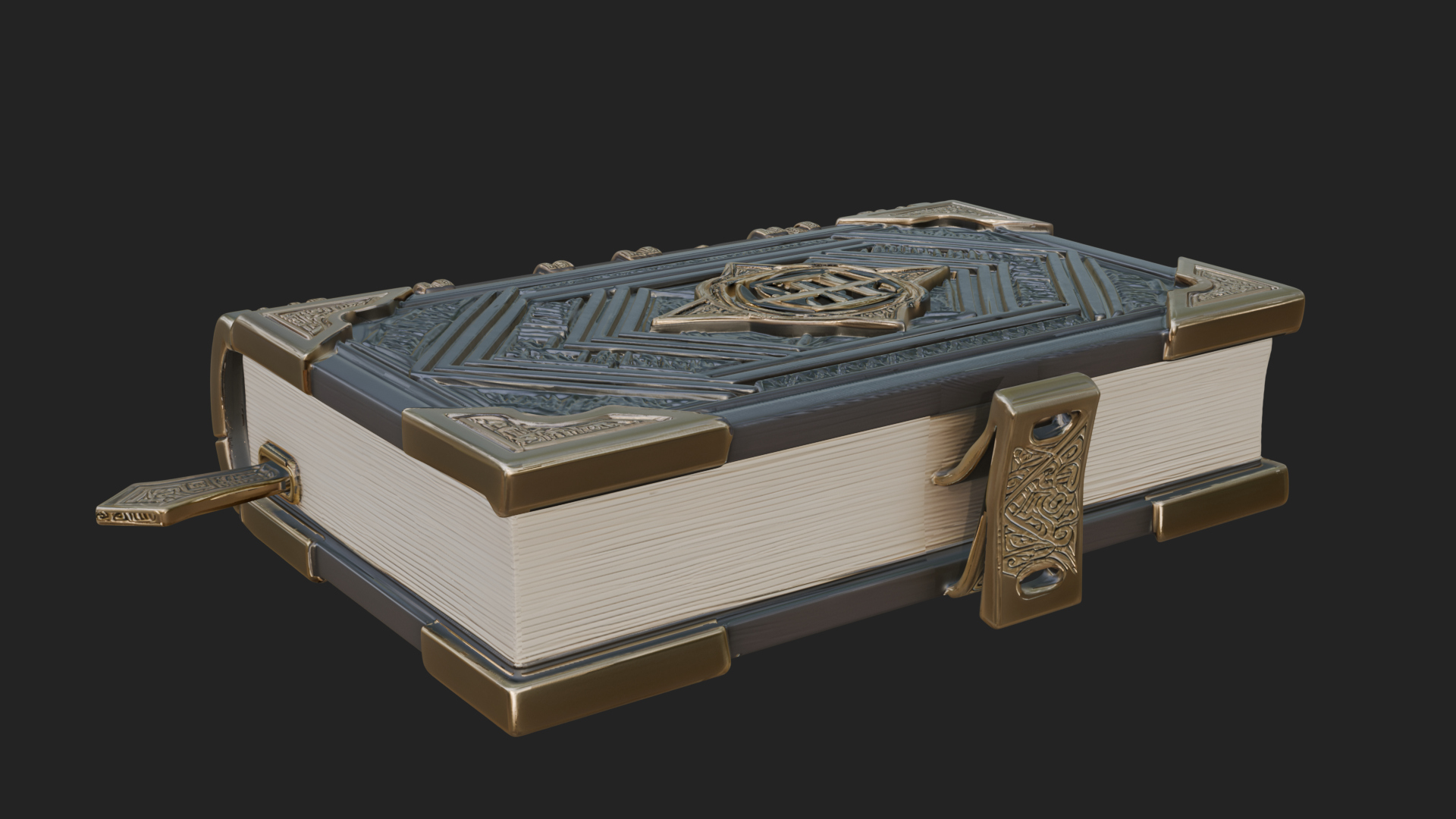 Clasped Arcane Spell Book Model Design 5 3D Print Model 3D Model