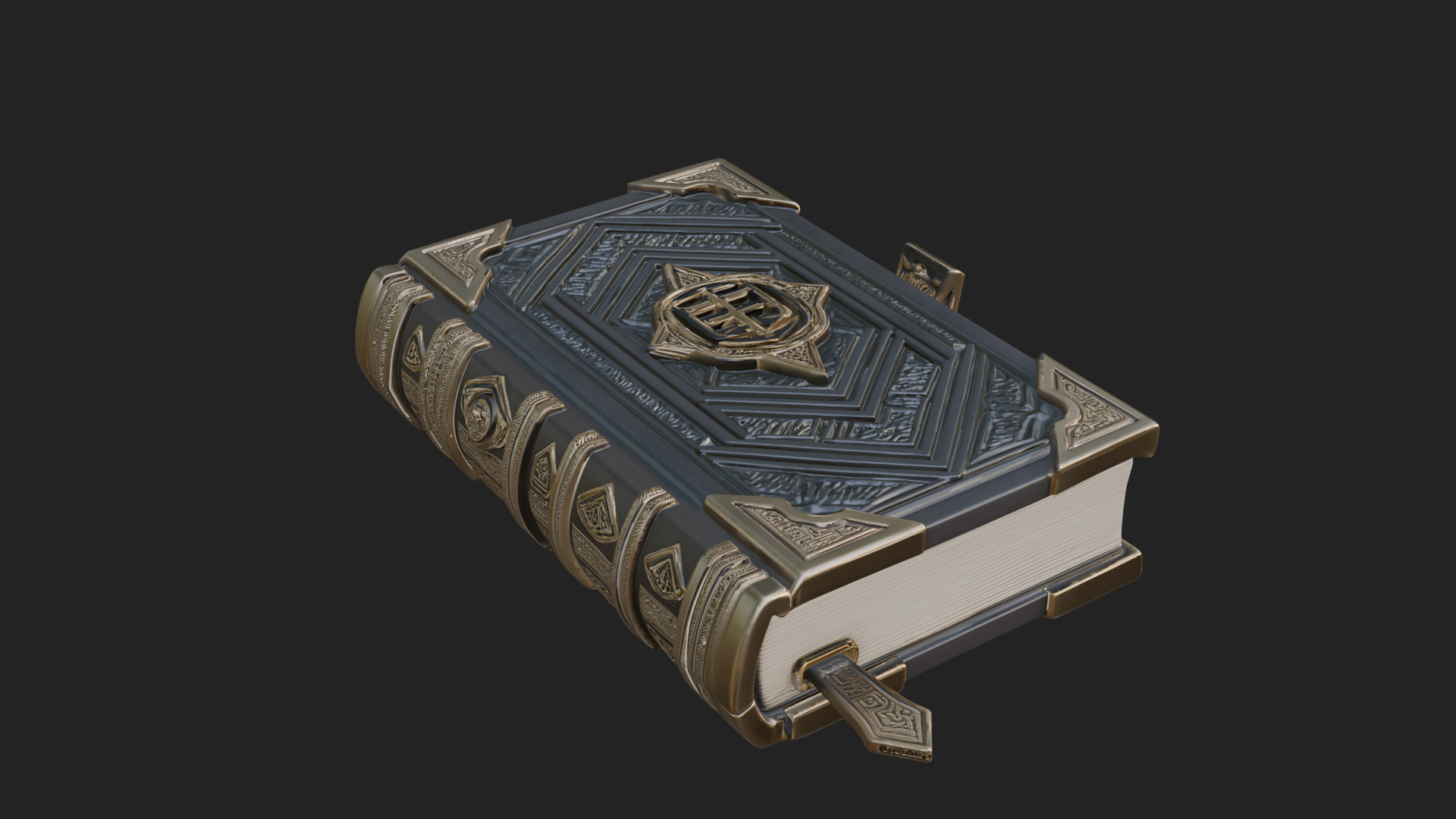 Clasped Arcane Spell Book Model Design 5 3D Print Model 3D Model