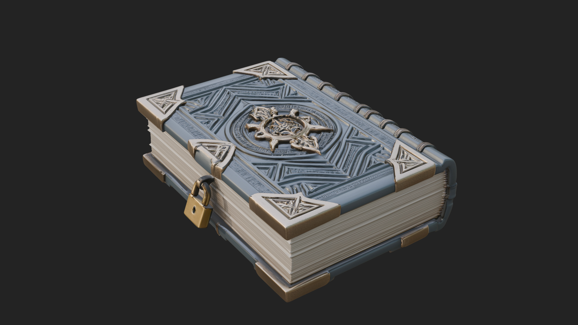 Clasped Arcane Spell Book Model Design 6 3D Print Model 3D Model