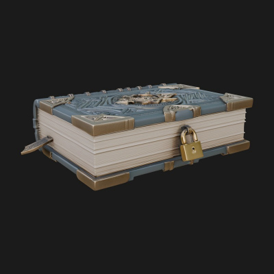 Clasped Arcane Spell Book Model Design 6 3D Print Model