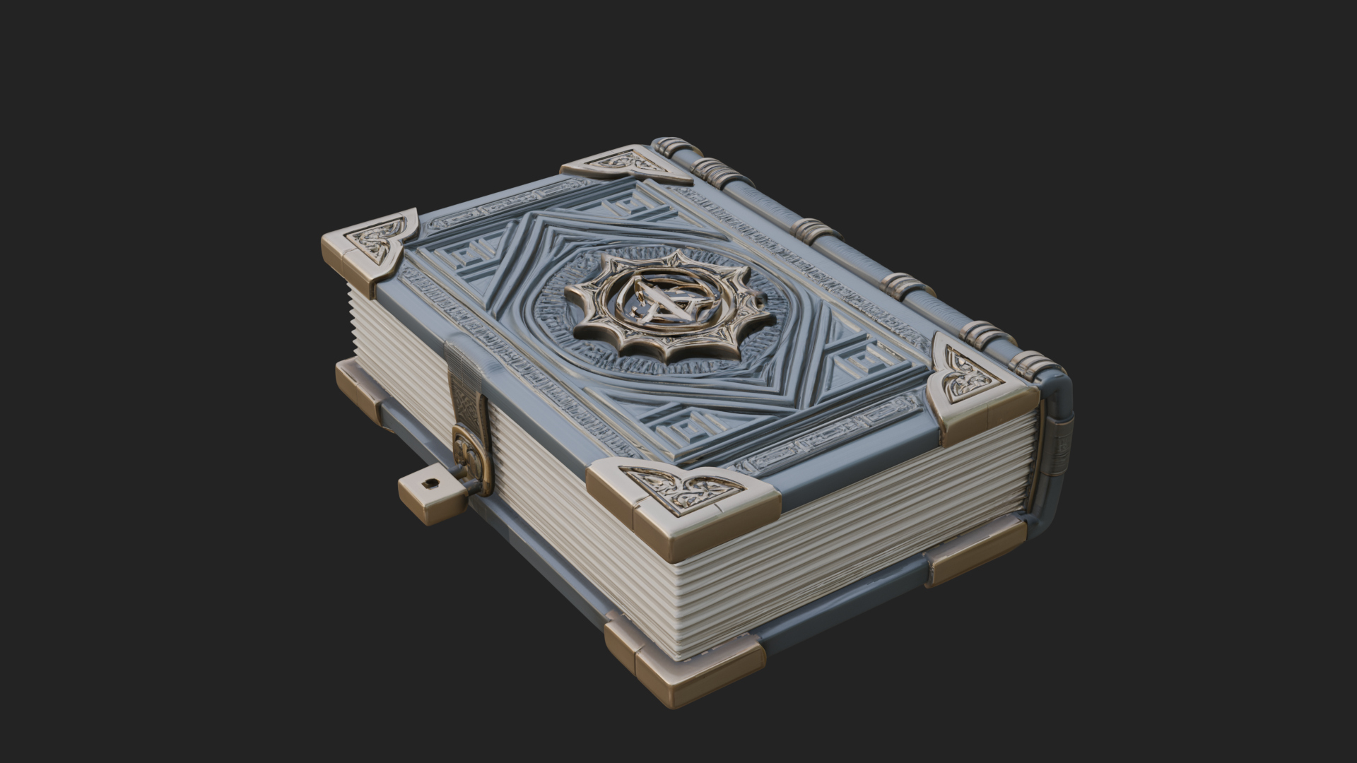 Clasped Arcane Spell Book Model Design 7 3D Print Model 3D Model