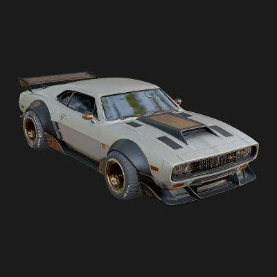 Classic Muscle Car Model Design 12 3D Print Model