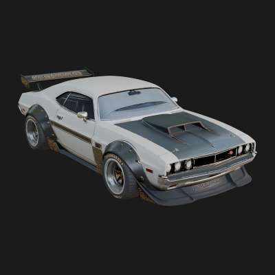 Classic Muscle Car Model Design 16 3D Print Model