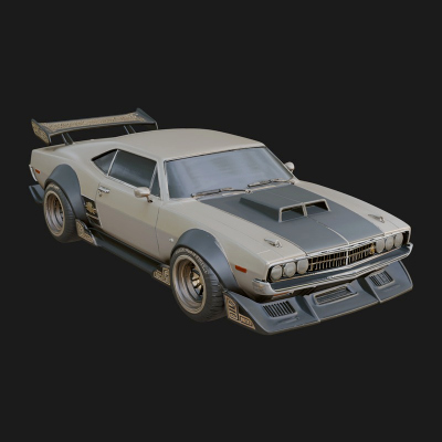 Classic Muscle Car Model Design 3 3D Print Model