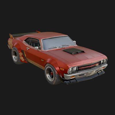 Classic Muscle Car Model Design 4 3D Print Model