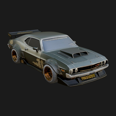 Classic Muscle Car Model Design 5 3D Print Model