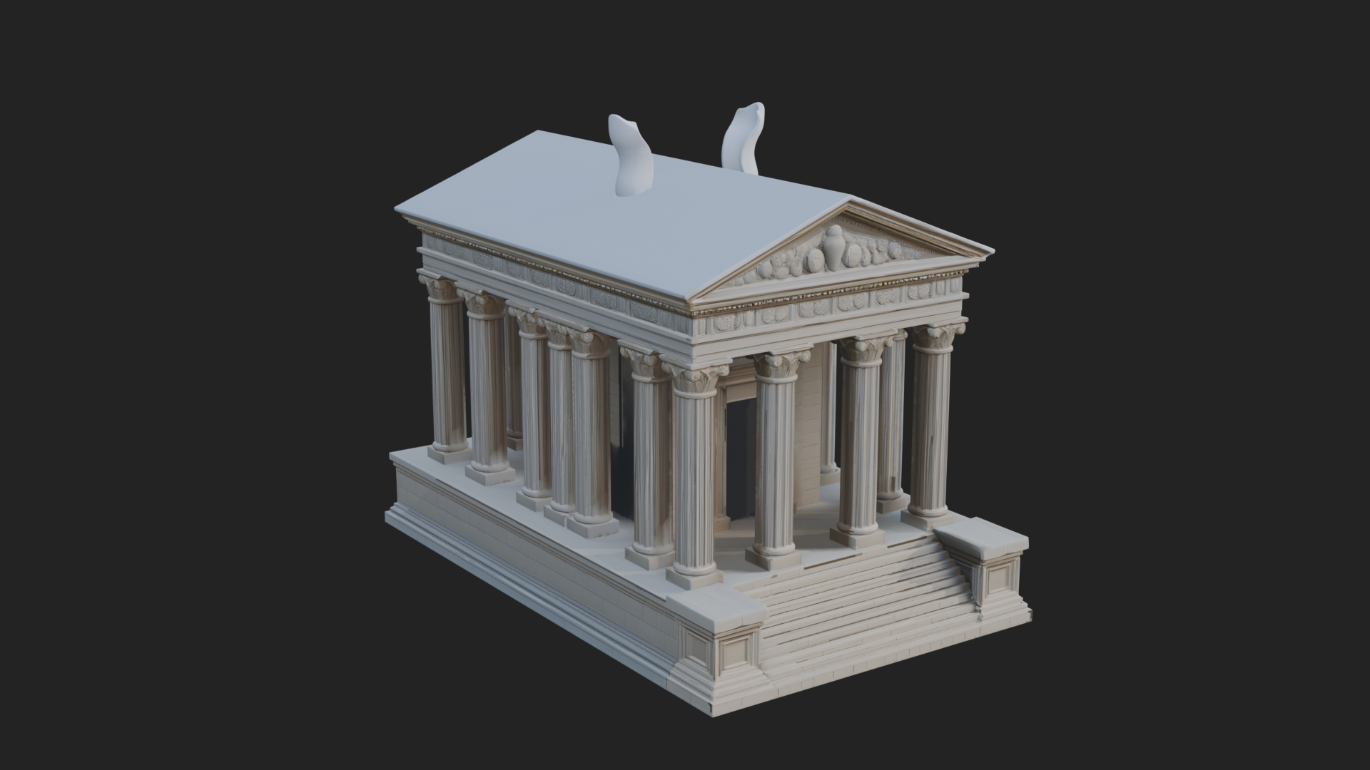 Classical Colonnade Temple Design 1 3D Print Model 3D Model