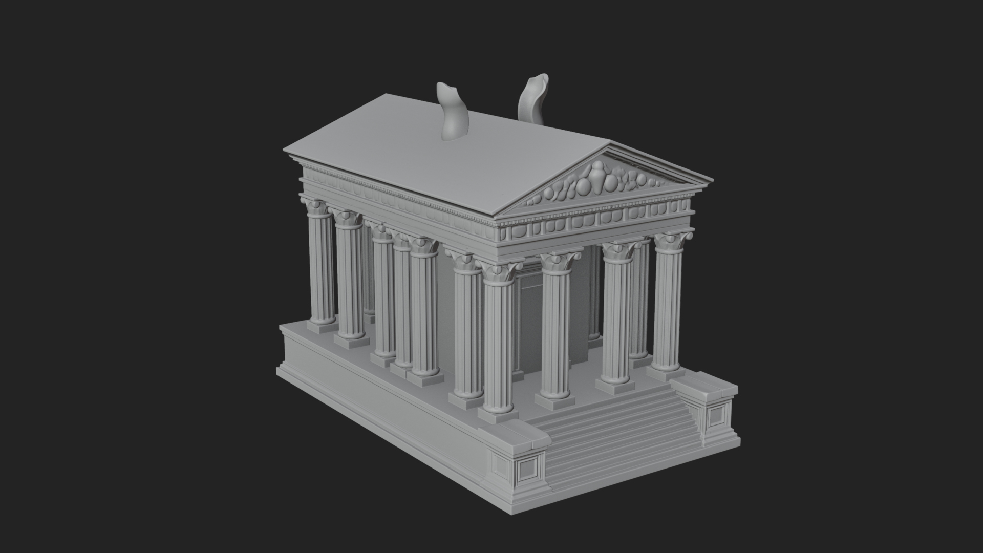 Classical Colonnade Temple Design 1 3D Print Model 3D Model