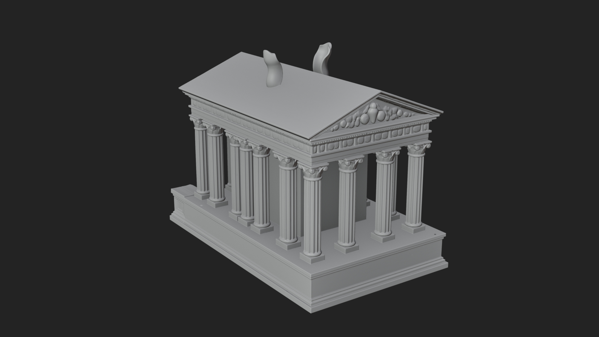 Classical Colonnade Temple Design 1 3D Print Model 3D Model