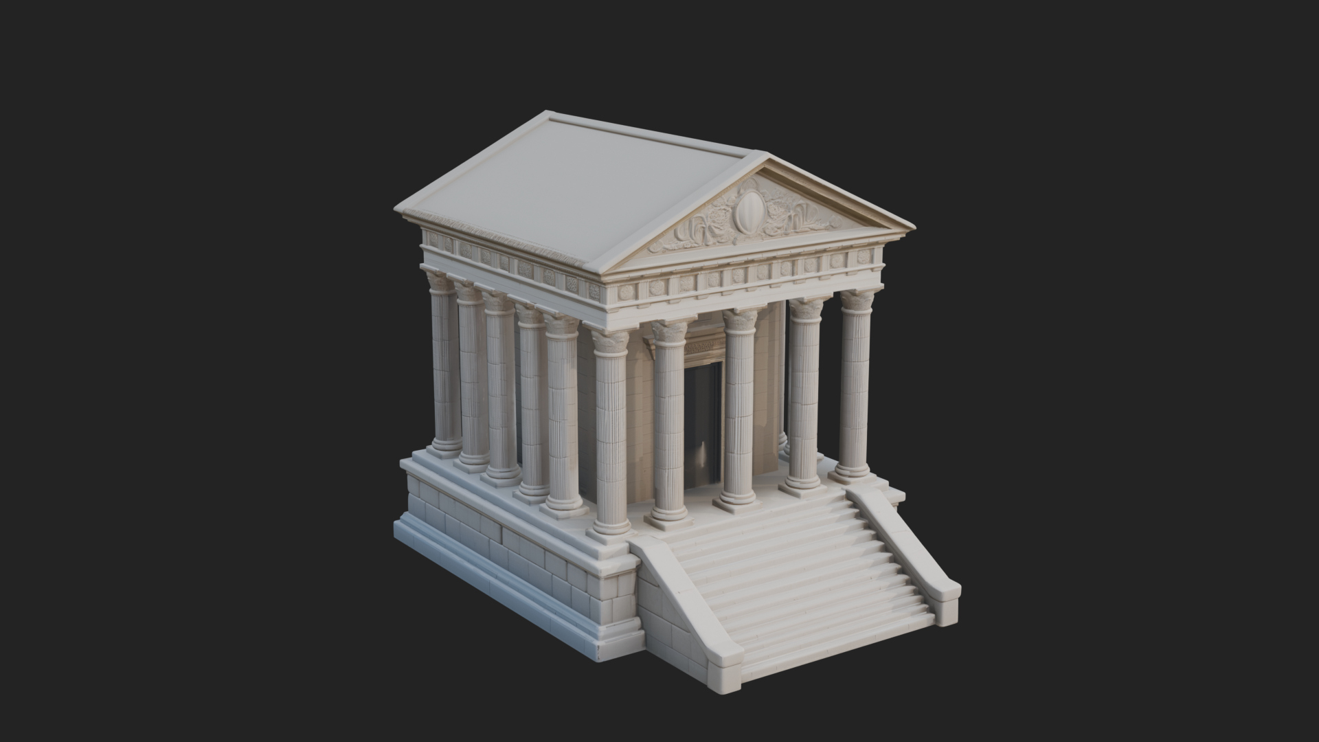 Classical Colonnade Temple Design 2 3D Print Model 3D Model