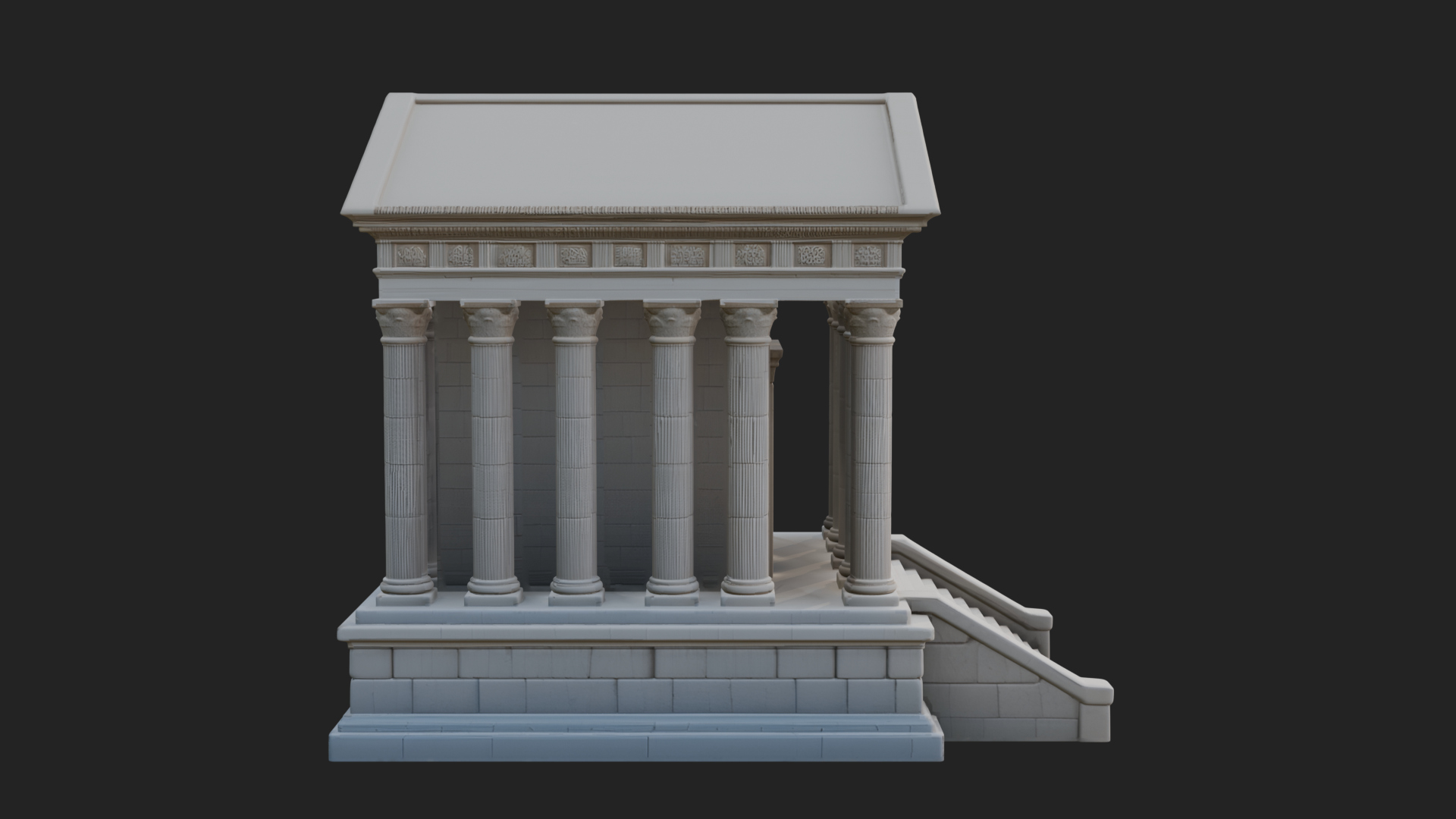 Classical Colonnade Temple Design 2 3D Print Model 3D Model