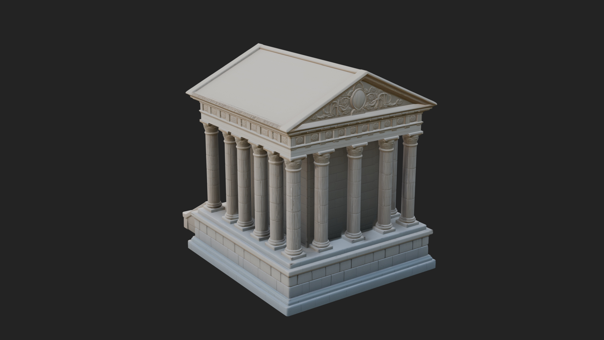 Classical Colonnade Temple Design 2 3D Print Model 3D Model