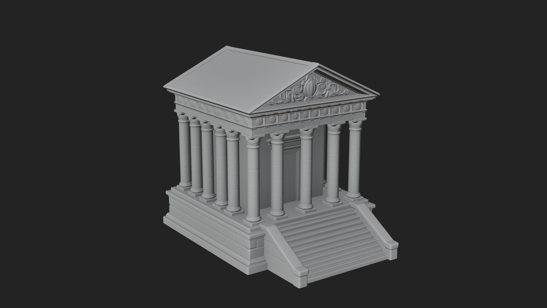 Classical Colonnade Temple Design 2 3D Print Model 3D Model