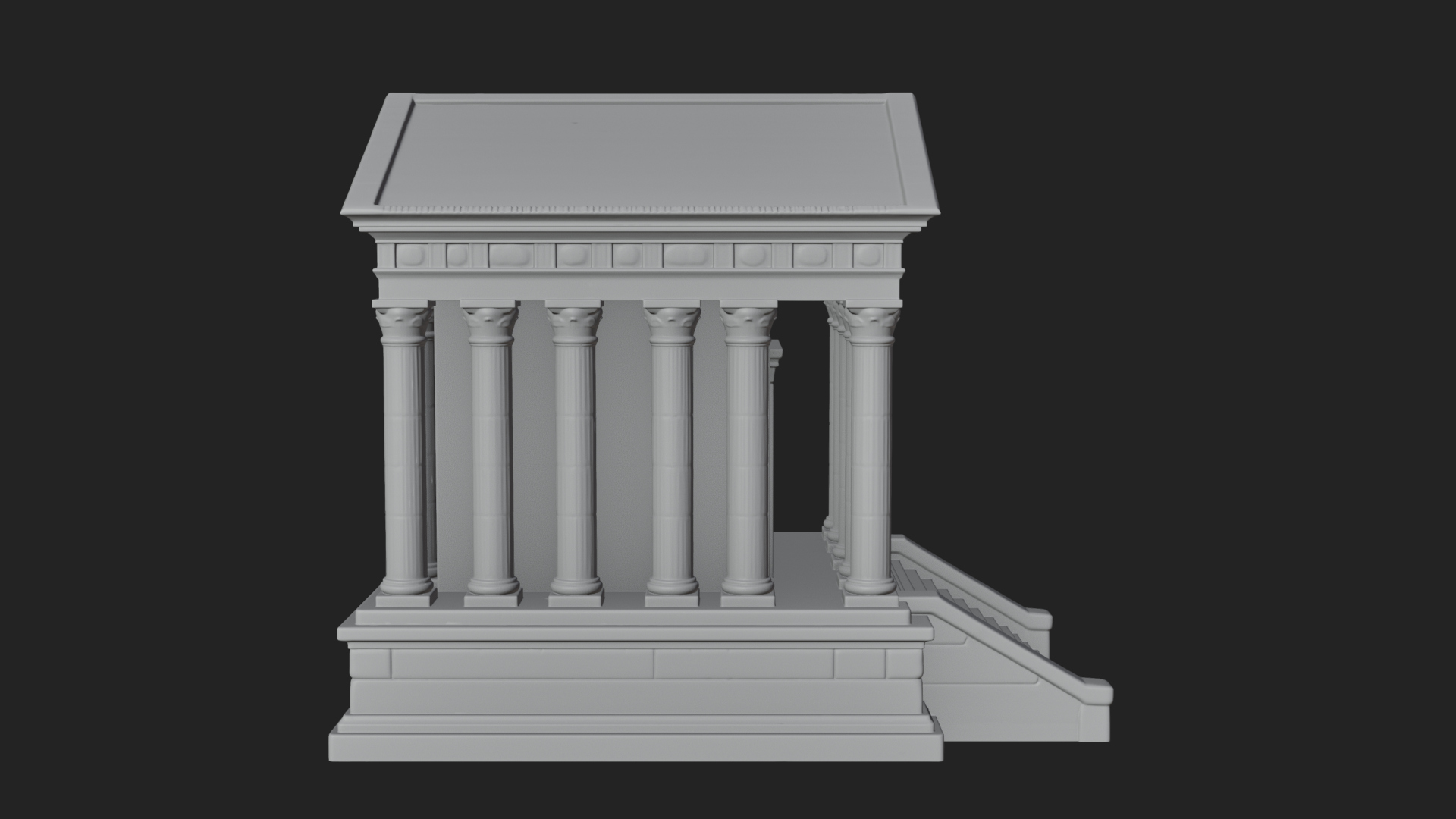Classical Colonnade Temple Design 2 3D Print Model 3D Model