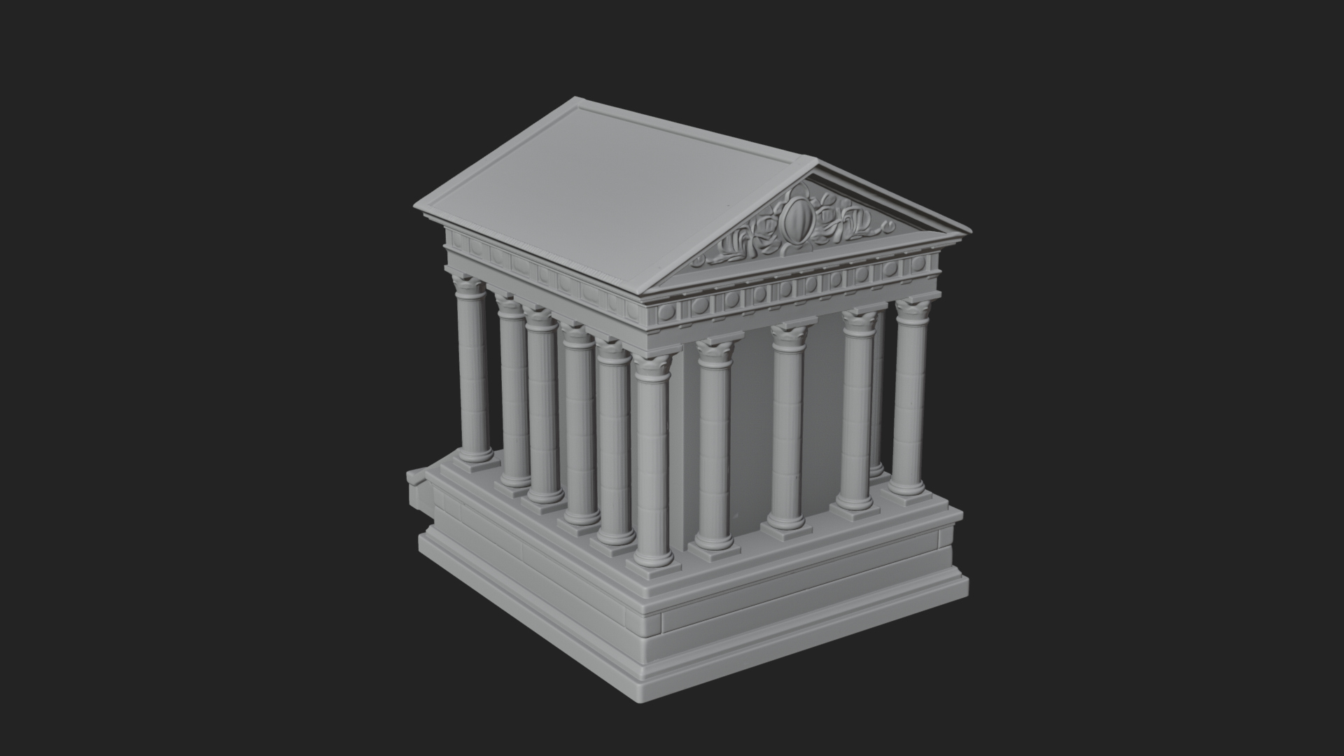 Classical Colonnade Temple Design 2 3D Print Model 3D Model