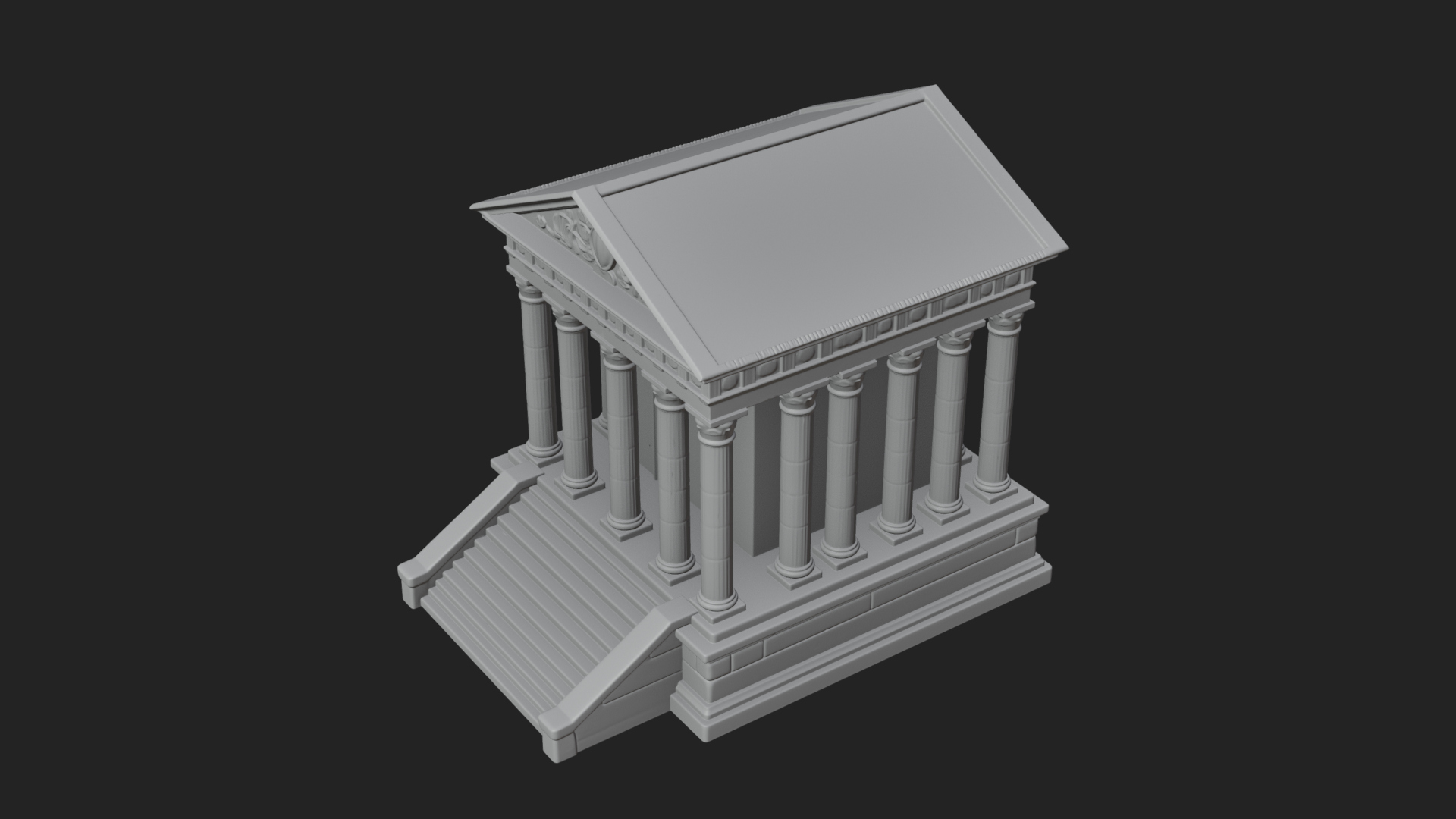Classical Colonnade Temple Design 2 3D Print Model 3D Model