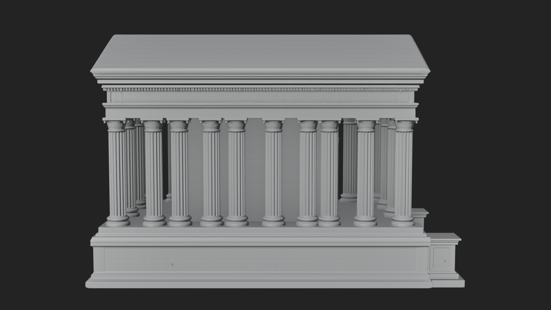 Classical Colonnade Temple Design 3 3D Print Model 3D Model