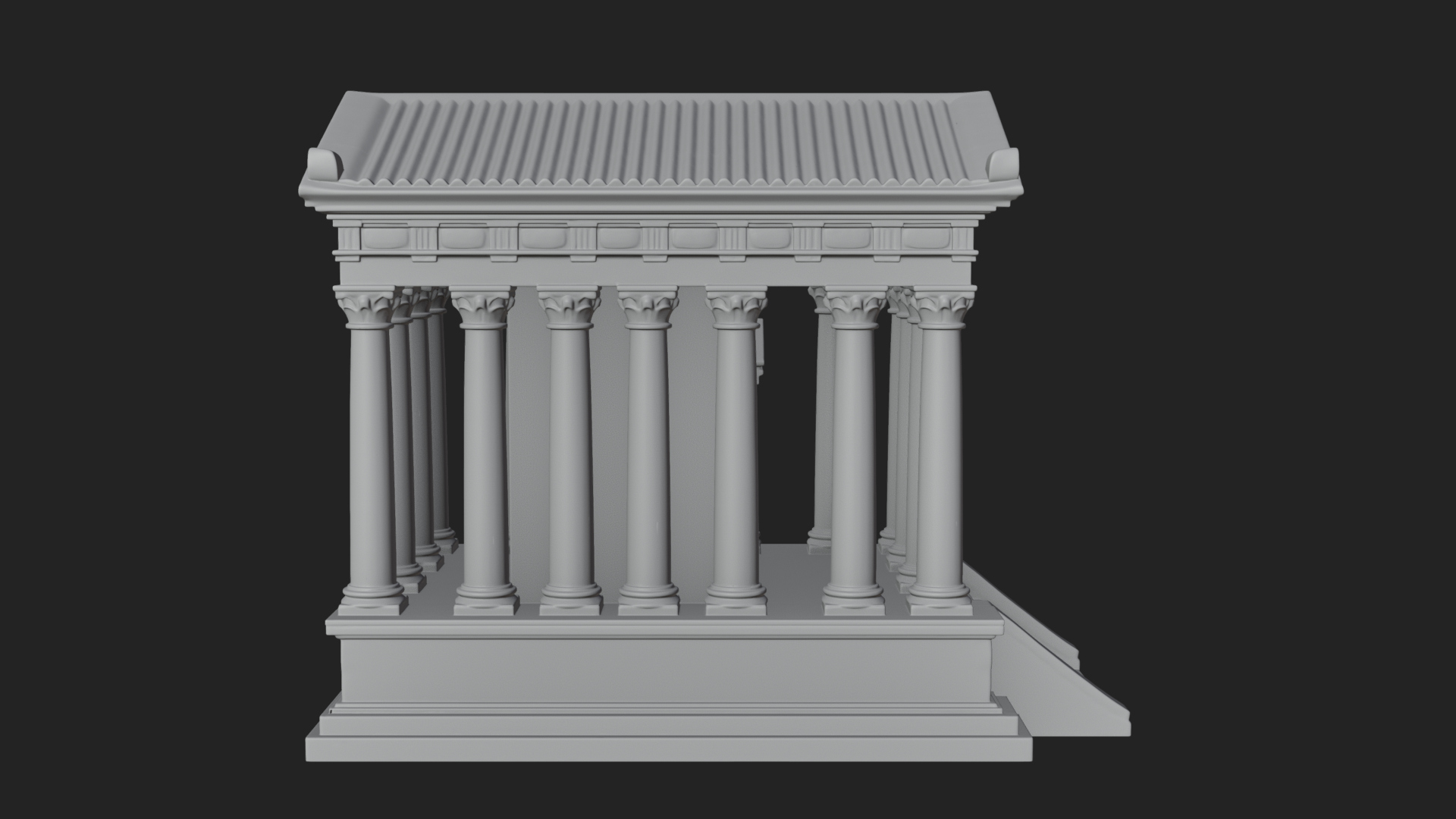Classical Colonnade Temple Design 4 3D Print Model 3D Model