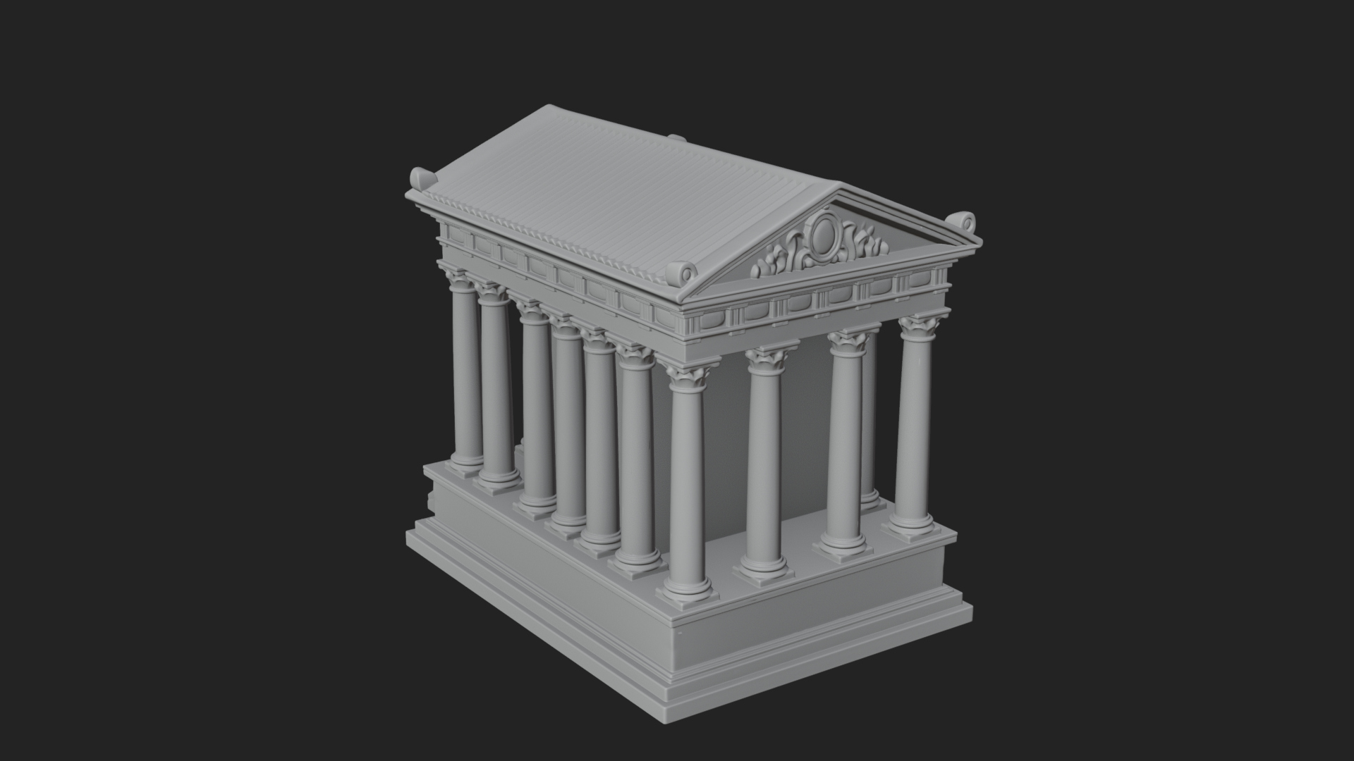 Classical Colonnade Temple Design 4 3D Print Model 3D Model
