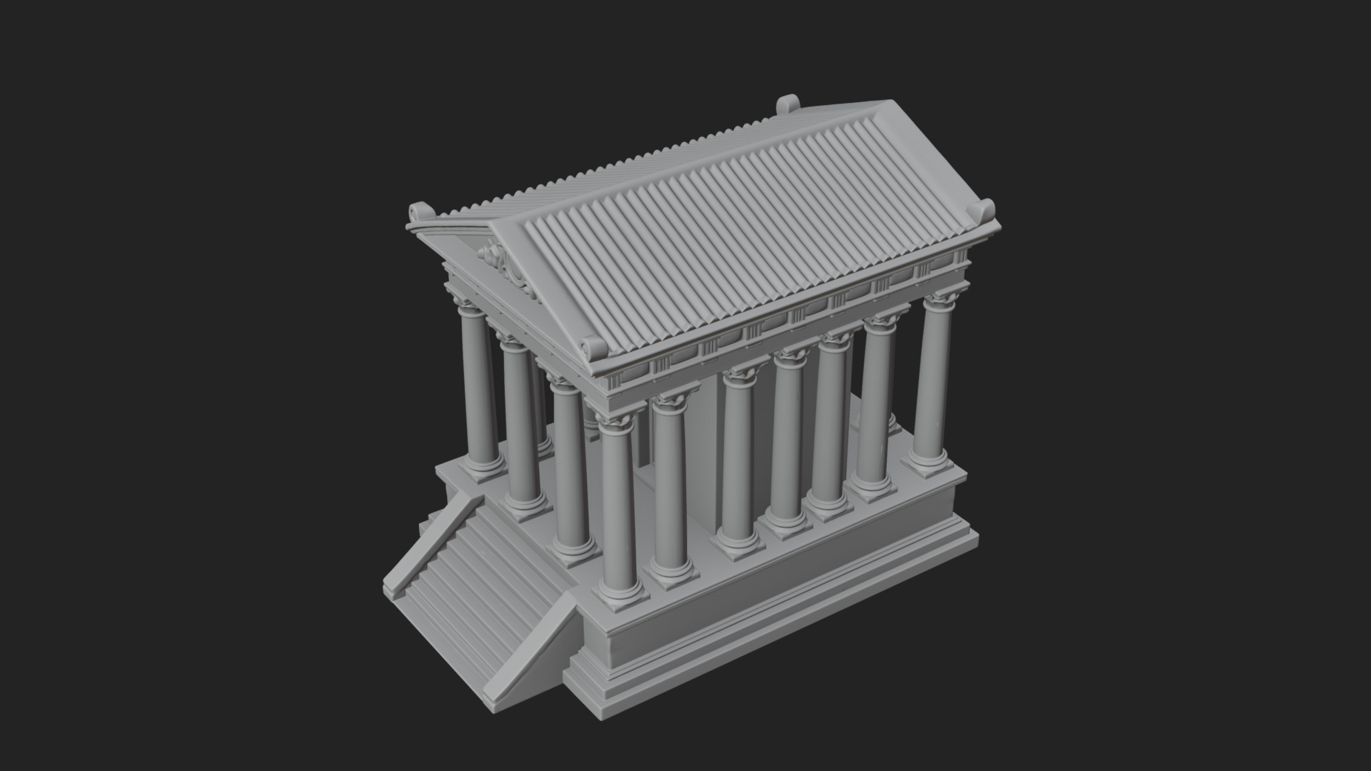 Classical Colonnade Temple Design 4 3D Print Model 3D Model