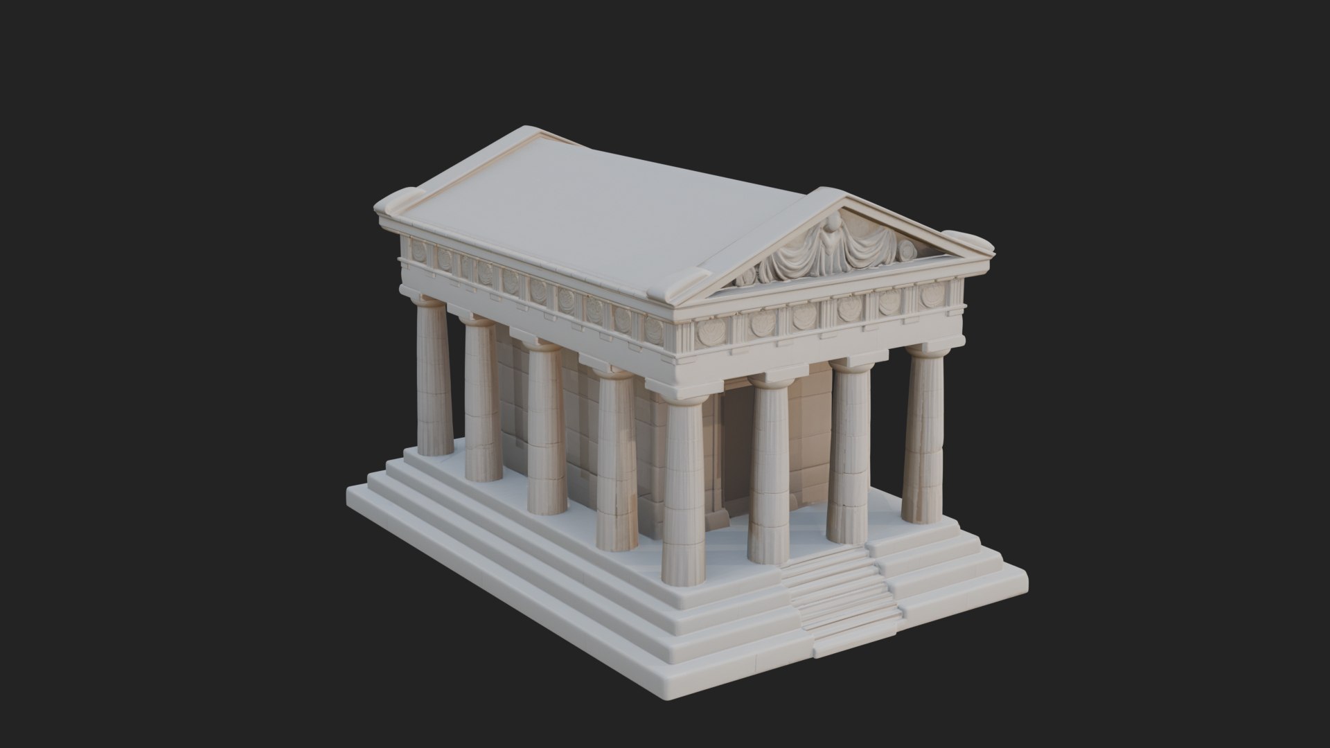Classical Colonnade Temple Design 6 3D Print Model 3D Model