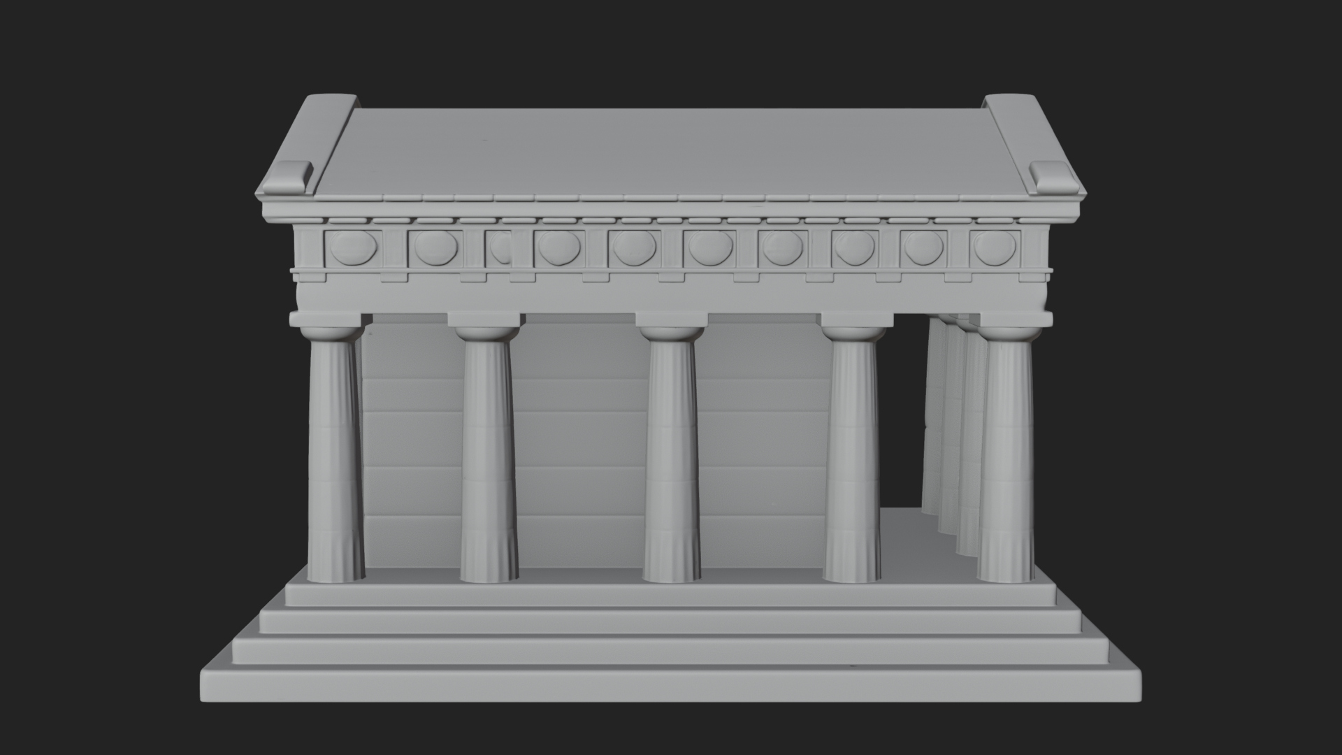 Classical Colonnade Temple Design 6 3D Print Model 3D Model