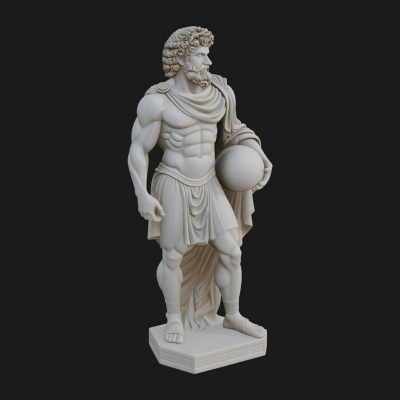 Classical Draped God Statue Design 10 3D Print Model