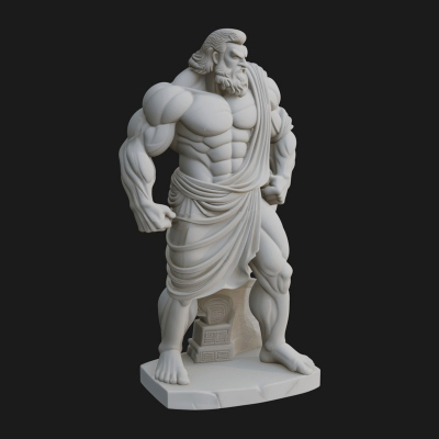 Classical Draped God Statue Design 5 3D Print Model