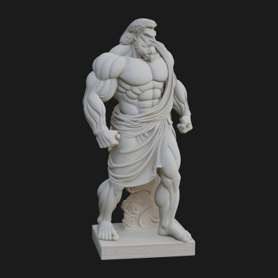 Classical Draped God Statue Design 6 3D Print Model