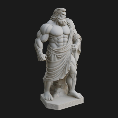 Classical Draped God Statue Design 7 3D Print Model